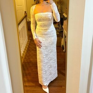 Lace Long Sleeve Maxi Dress